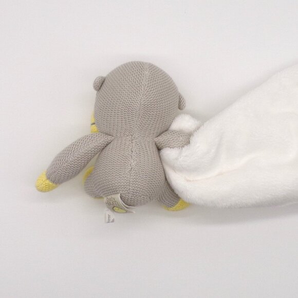 Baby Bum Monkey Lovey Duke Gray Yellow White Knitted Plush Security Blanket Soft - Picture 9 of 12